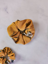 Load image into Gallery viewer, Mustard Botanical Floral Scrunchie
