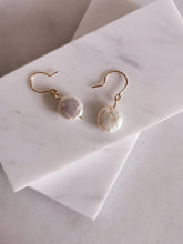 Load image into Gallery viewer, Coin Pearl Dangle Earrings
